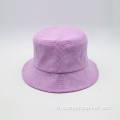 Chapeau de seau en velours en velours violet